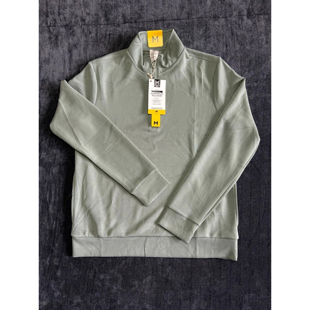 NWT Member's Mark Men’s Sandwash Quarter-Zip Pullover Sweatshirt Medium Green